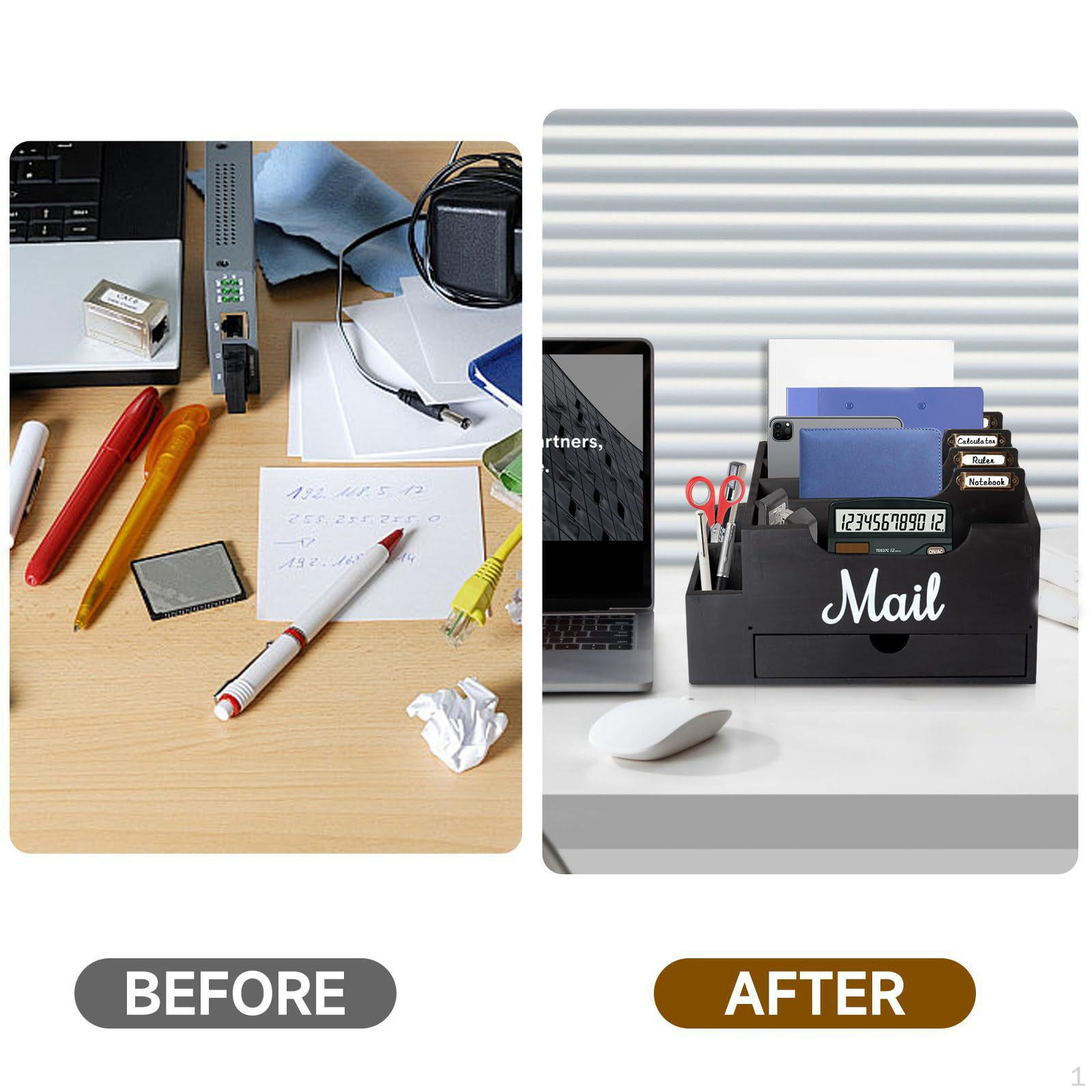 Countertop Letter Tray, Desk Organizer, Holder, Document Holder чёрный