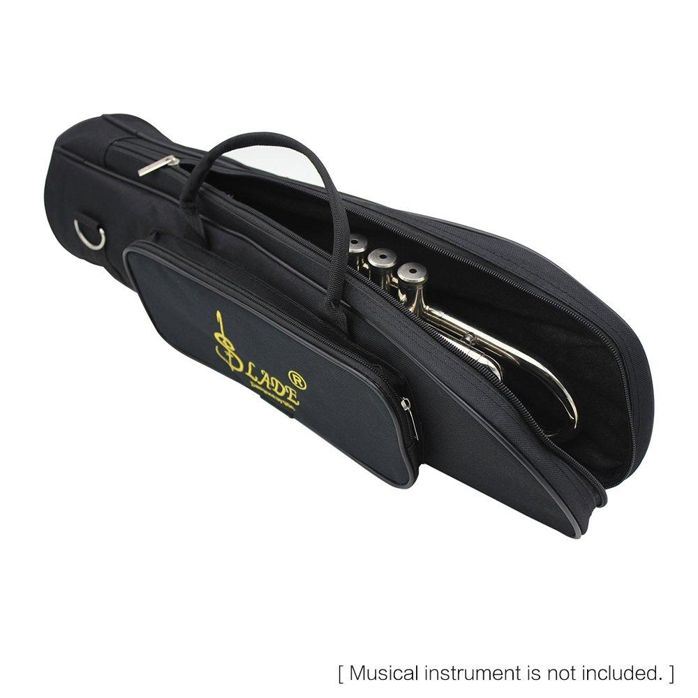 600D Waterproof Trumpet Gig Bag with Oxford Cloth, Adjustable Single Shoulder Strap, and 5mm Cotton Padded Pocket