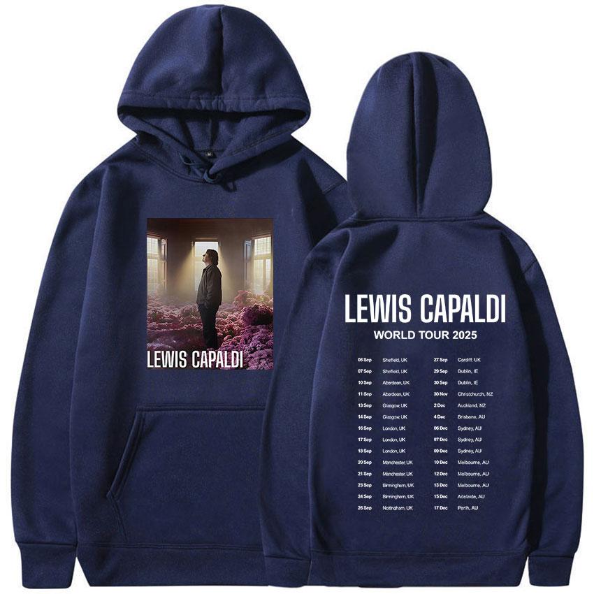 Lewis Capaldis World Tour 2025 Print Hoodie Men Women Long Sleeve Retro Fashion Sweatshirt Fleece Loose Clothing Oversized Hoody