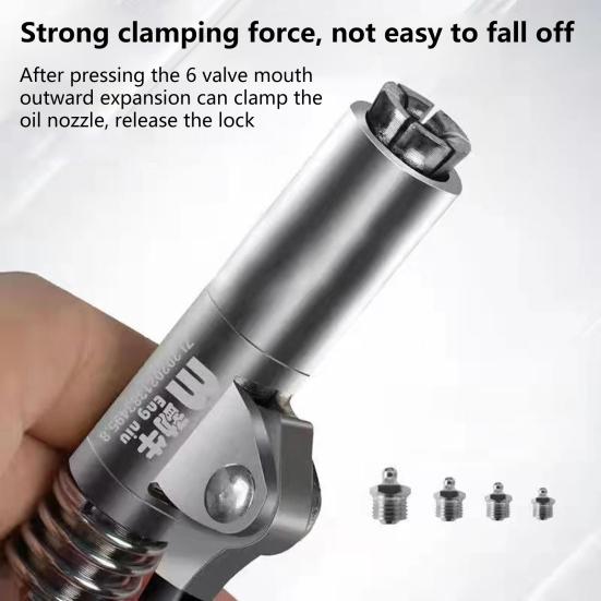 Praktisk låsende fetttype klemmekobling Gear metall godt korrosjonsbestandig fettdyse for M6/M8/M10/M12/M14