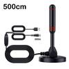 Digital TV Antenna DVB/T/T2/DAB/VHF/UHF Indoor Outdoor 300-500cm Cable Suction Cup Base HDTV Receiver Aerial For Home Car Camping