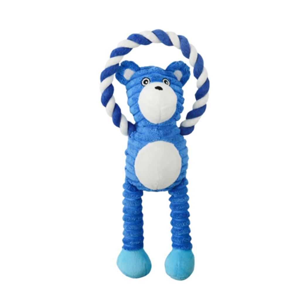 Plüsch-Seilspielzeug mit Quietscher für Haustiere, Cartoon-Tier-Plüschtier, Interaktive Tauzieh-Trainingszubehör für Hunde