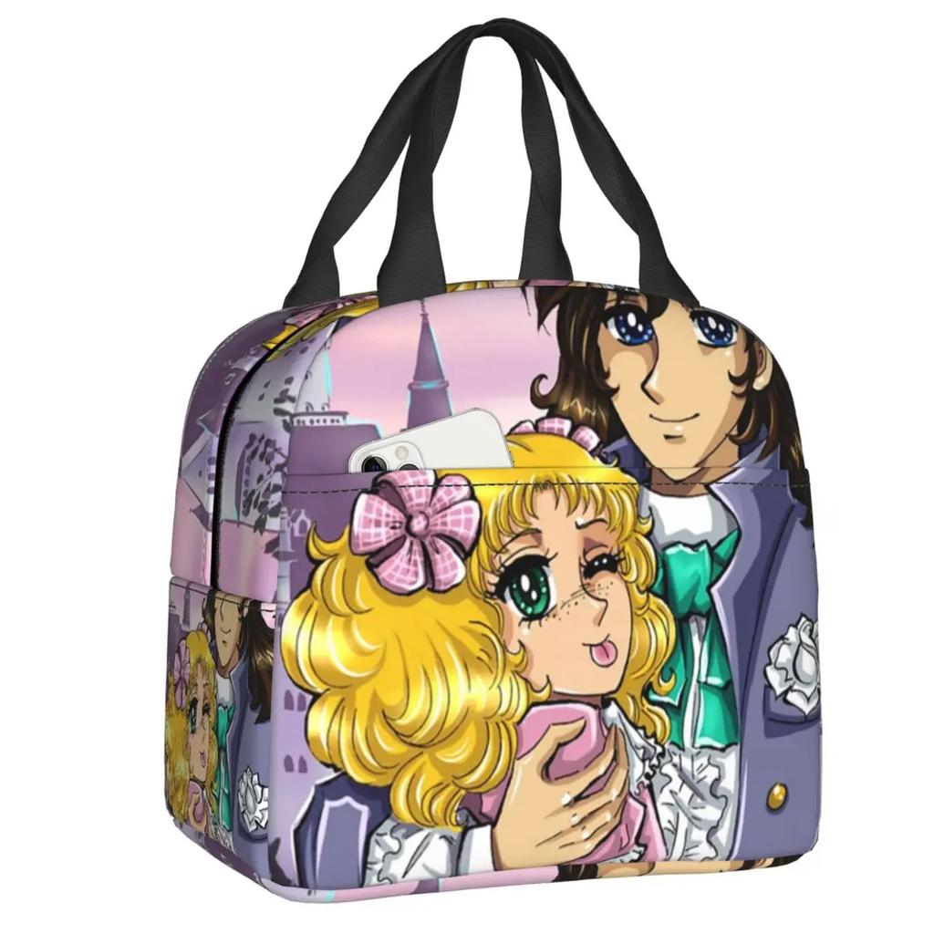Candy Candy Thermal Insulated Lunch Bags Women Animated Anime Movies Portable Lunch Container School Travel Storage Food Box