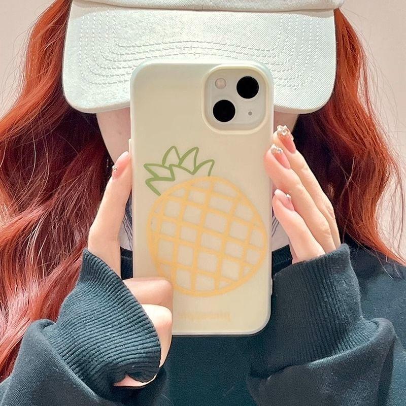 Simple lines and fruits are suitable for Apple 16/17promax mobile phone case iPhone14 skin matte 15 sets of Air.