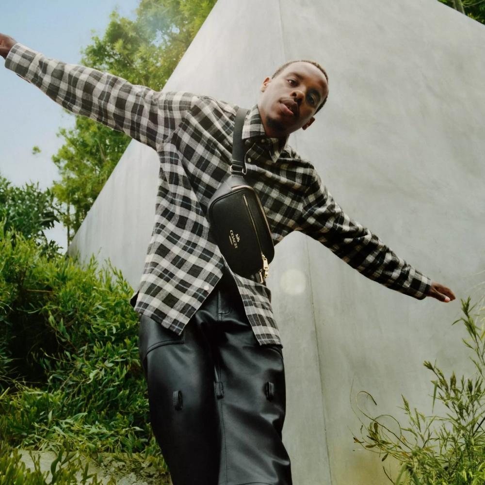 Coach Elias Belt Bag Silver Black