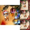 Acryl Hirsch Weihnachtsbaum Auto Rückspiegel Ornament Mit Cartoon-Design Für Feiertagsdekoration