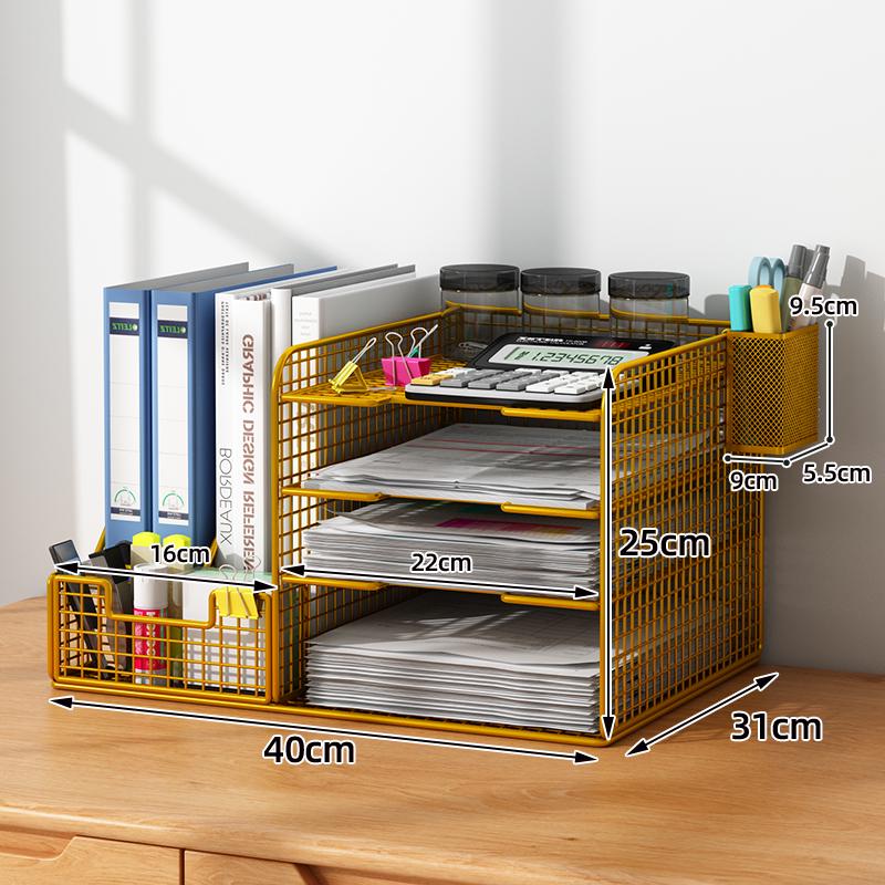 Multi-layer Desktop File & Bookshelf Organizer
