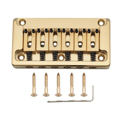 Ultra Brass Fixed Hardtail Bridge for Electric Gold 10.5mm 6-String Strat/Telecaster Guitar,