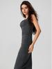 2024 Elegant European & American Ribbed Knitted Pleated Waist Slimming Long Dress