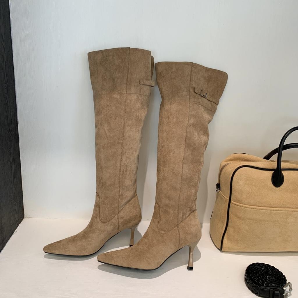 High-heeled French Pointed Toe Over the Knee Boots Women's Boots 2025 Autumn and Winter New Two-wear Tall Fashion Stacking Boots