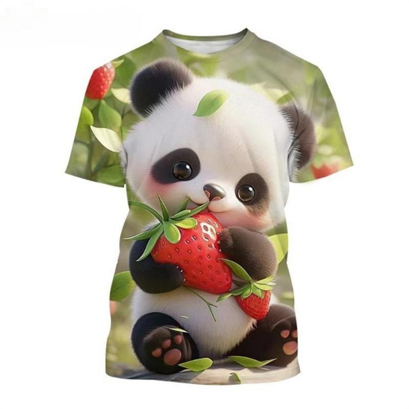 Children's Clothing 3D Print Cute and Funny Critters Short Sleeves Graphic T Shirts Boys Girls Crew Neck Tops Tee Kids Clothes
