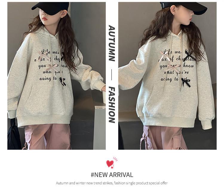 Mädchen Sweatshirt mit Kapuze im koreanischen Stil - 2025 Frühling/Herbst Mode Pullover für ältere Kinder