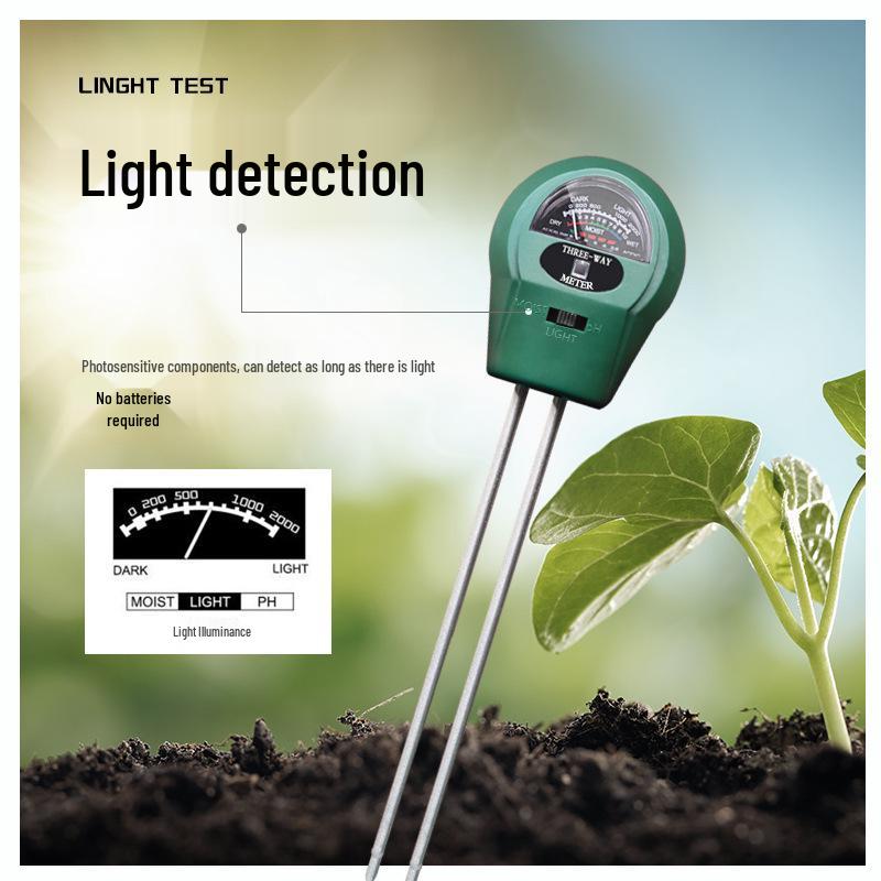 3-in-1 Cross-border Soil Tester: Moisture, pH, and Light Meter with Pointer Display
