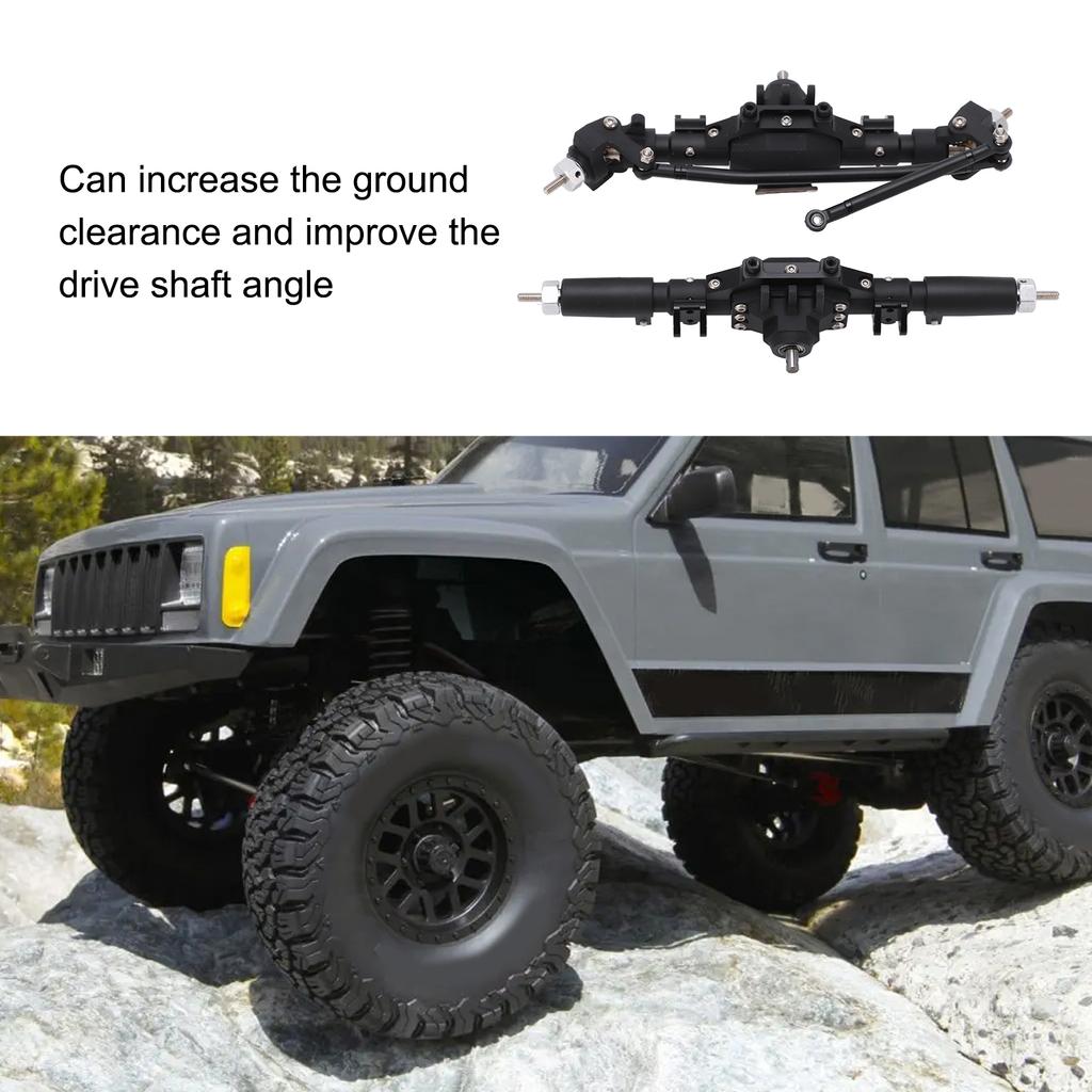 RC Front Rear Axles Complete Set Metal Assembly Kit Axle Drive Shaft for SCX10 II RC Crawler Car