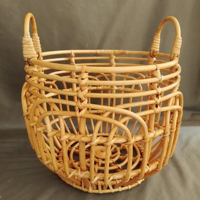 Babyfotografie Posing-Nest Runde Rattan-Geflochtene Korbgriffe Baby-Wickelbehälter Requisiten-Schale Rahmen Studio-Fotozubehör
