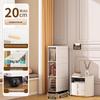 Plastic Bathroom Floor-Standing Multi-Layer Storage Cabinet with Flip-Up Shelf