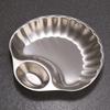 Stainless Steel Snack Plate Golden Shell Shaped Partitioned Creative Vinegar Plate Household Dumpling Shell Plate Square Tray