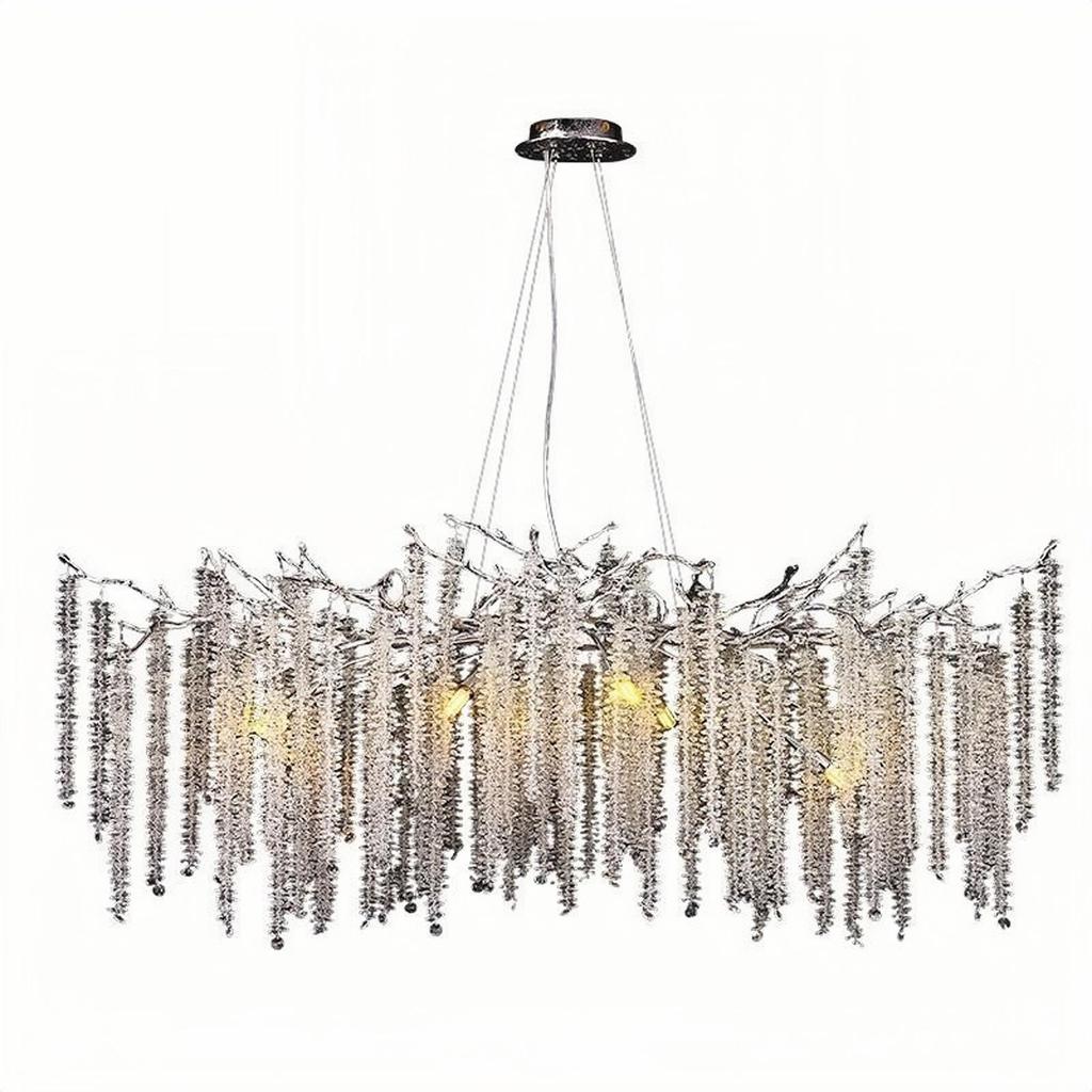 Elegant Crystal Branch Chandelier for Living Room or French Restaurant