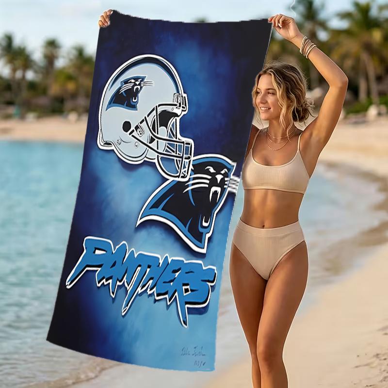 Beach Towel with Carolina Panthers Pattern - Soft,absorbent,machine Washable Lightweight&Modern,swimming,Travel Essentials