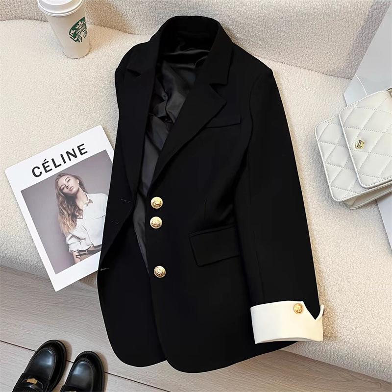 Spring/Autumn 2025 Korean-Style Loose Fashion Suit Jacket - Versatile Casual High-End Design