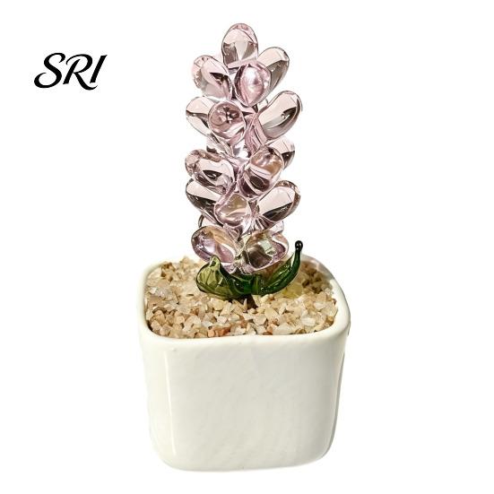 Small Desktop Ornament Mini Glass Planter Ornaments Exquisite Craftsmanship Bright Colorful Handmade Office Desk Decoration Texture for Bedroom Living