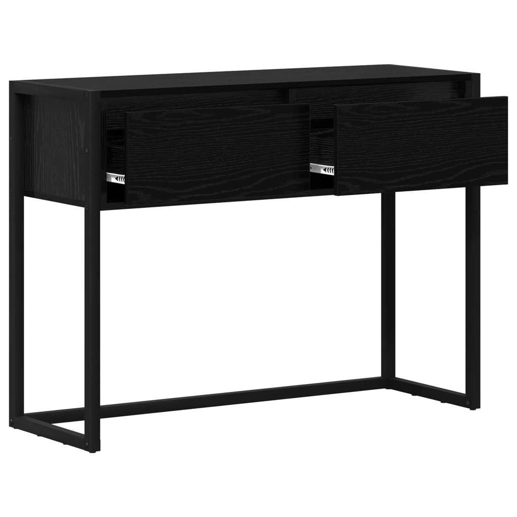 Side Table Black Oak Effect 100 X 36 X 75 Cm