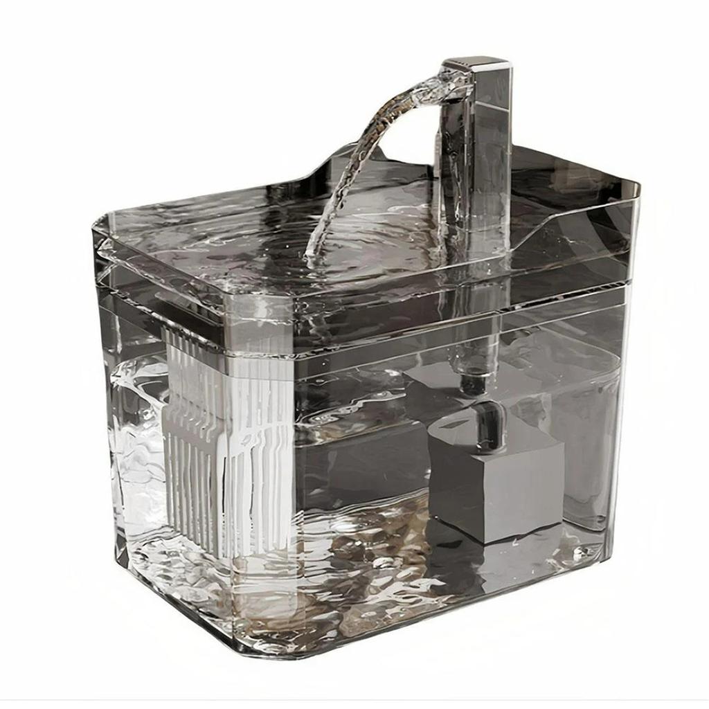 Katzenbrunnen Automatischer Filter Transparentes Katzentrinkgefäß USB Trockenlaufschutz Umwälzende Filterung Wasserspender mit Pumpe