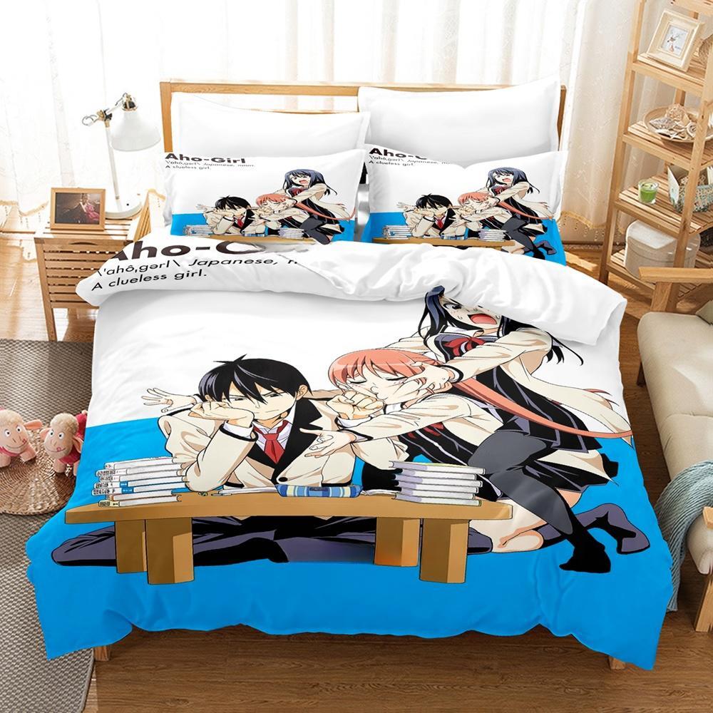 New Aho Girl Bedding Set Single Twin Full Queen King Size Bed Set Adult Kid Bedroom Duvet cover Sets Cool Anime Bed Sheet Set