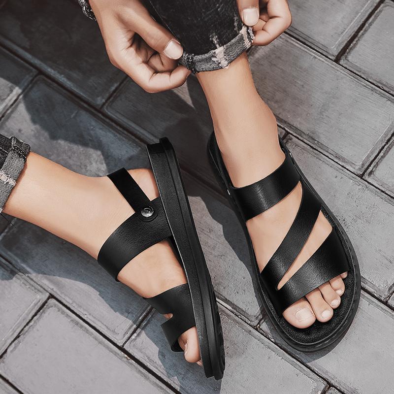 Flat Sandals Men's Sandals Shoes for Men Wear-resistant Soft and Comfortable Indoor and Outdoor Non-Slip Thick Bottom Fashion