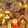 Iikuru Christmas Tree Ornament Santa LED Decorations Set, Claus, Snowman, Reindeer, Felt, (ya170)