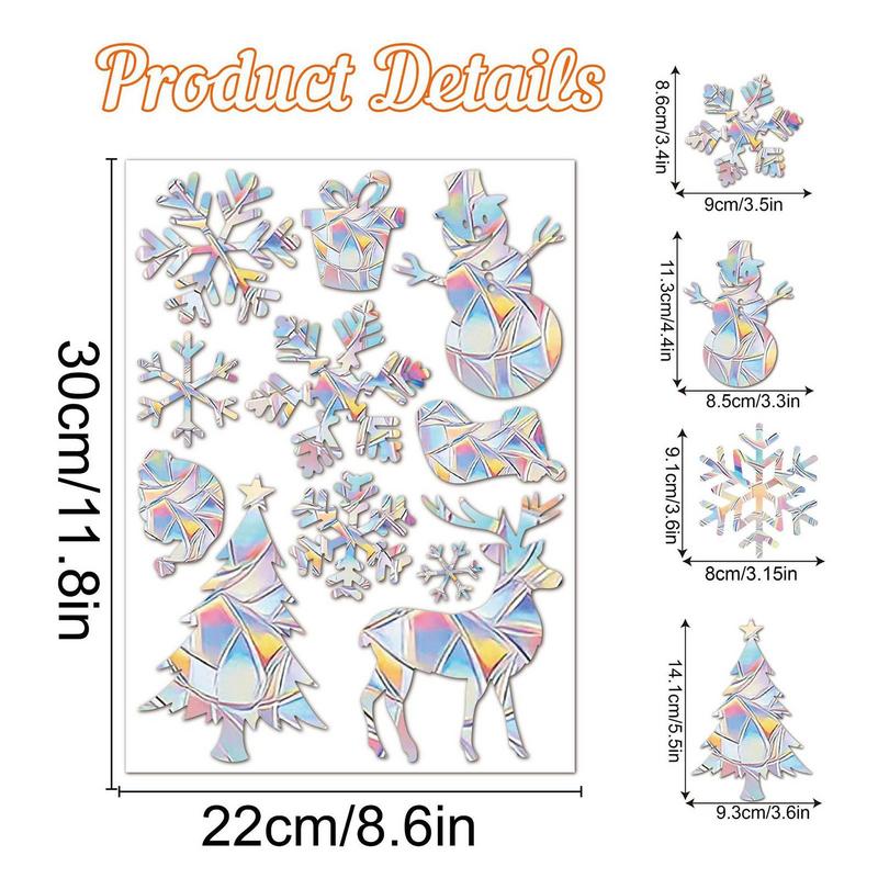 Christmas Snow Window Film PVC Static Window Cling Sun Catcher Window Decals Removable Stickers Window Film Xmas Decorations