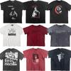FlowStreet Vintage Abgetragen Slogan Aufdruck Kurzarm Amerikanisch Trendig Lässig T-Shirt High Street