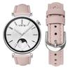 For Huawei Watch GT 5 41mm Watch Band 18mm Slim Genuine Cow Leather Strap with Silver Buckle