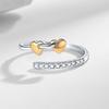 Women's Cross Heart Ring with Inlaid Zircon Diamonds, European-American Style, Versatile Index Finger Jewelry