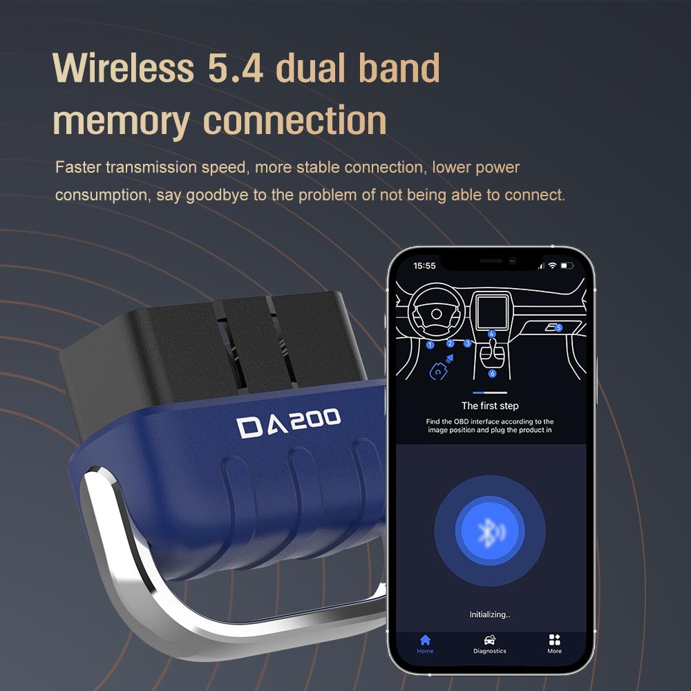 Bluetooth OBD2 skaitytuvas diagnostikos įrankis su dirbtinio intelekto remonto vadovais, belaidis OBD2 nuskaitymo įrankis su akumuliatoriaus testu ir tiesioginių duomenų parengtumu, skirtas iOS ir Android/nemokama programėle