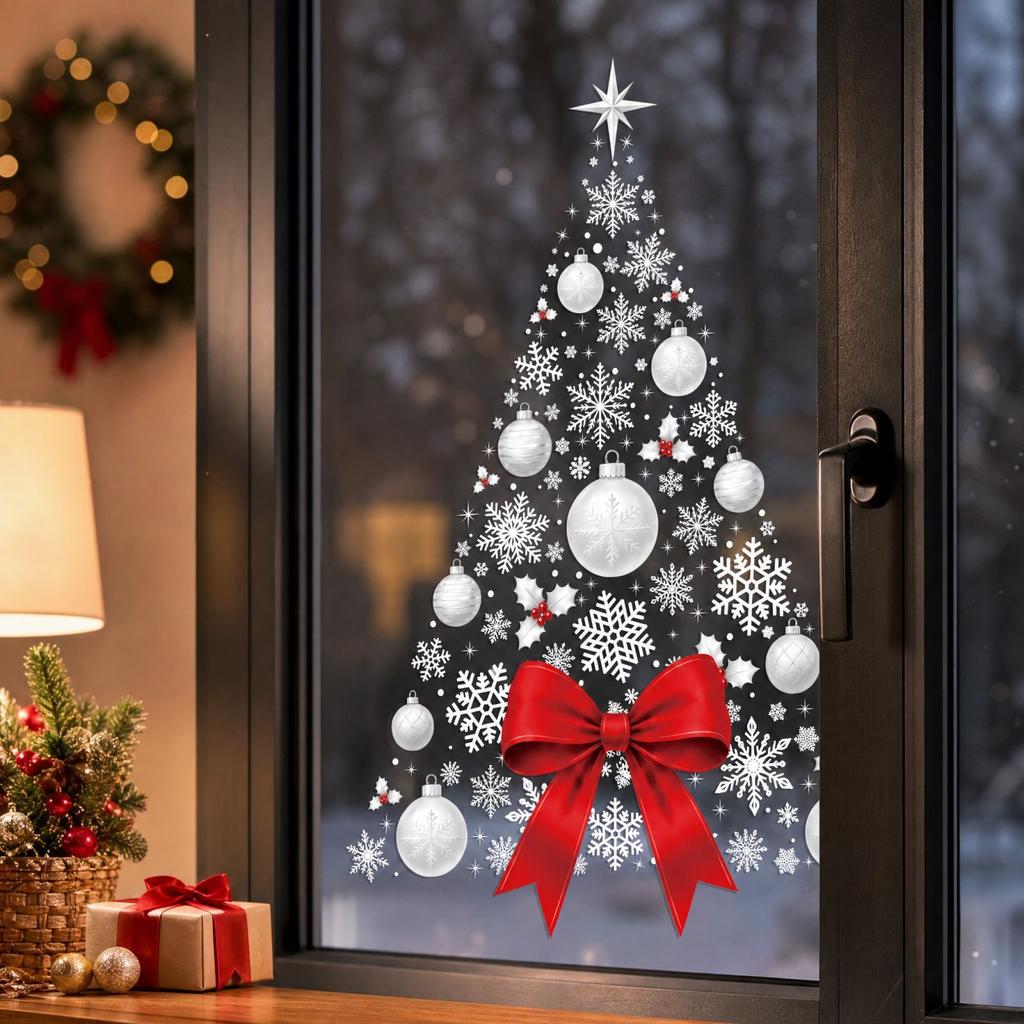 Christmas Window Clings for Glass - Festive Holiday Sticker Decals