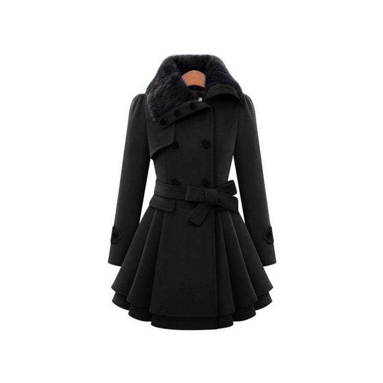 Women's 4XL Thermal Top New European and American Slim Mid-length Jacket Double-breasted Thick Coat