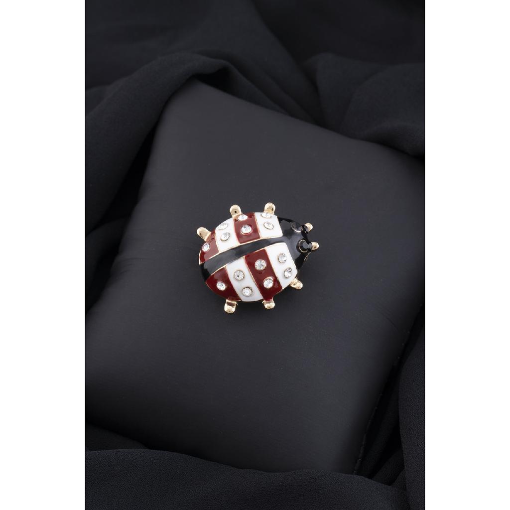 Women's Red Ladybug Figure Brooch