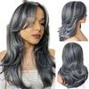 Synthetic Hair Grey Wig for Women Girls Long Curly Wig Natural Fluffy Cosplay Costume Halloween Lolita Older Ladies Wig