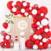 Rote Weiße Geburtstagsfeier Ballonbogen Rote Konfetti-Ballons Girlande Set Babyparty Hochzeit Jahrestag Abschlussfeier Dekoration