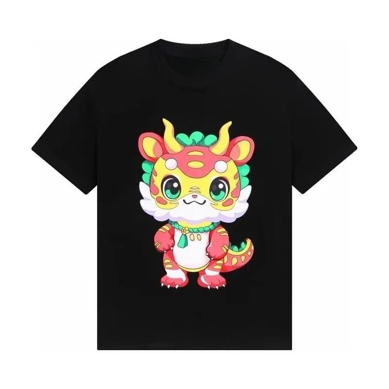 

Свободная футболка с круглым вырезом, коротким рукавом, принтом, модным мультяшным рисунком, мужские удобные летние топы, нижнее белье для осени и зимы 4XL