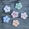 Blue & White Hand-Painted Ceramic Flower Buttons for DIY Crafts & Jewelry