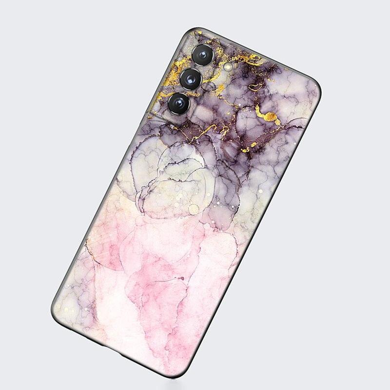 Vintage Marmor Handyhülle für Samsung Galaxy S22 Pro S21 S20 FE Ultra S10 Lite S10 S10E S9 S8 Plus Weiche TPU Schwarze Abdeckung