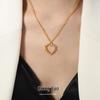 Collana Ciondolo Cuore Barocco - Catena Clavicola in Acciaio Titanio Oro 18K
