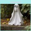 Schattig Wit Geest Buitenbeeld Charmante Hars Tuindecoratie Voor Halloween Feestelijkheden