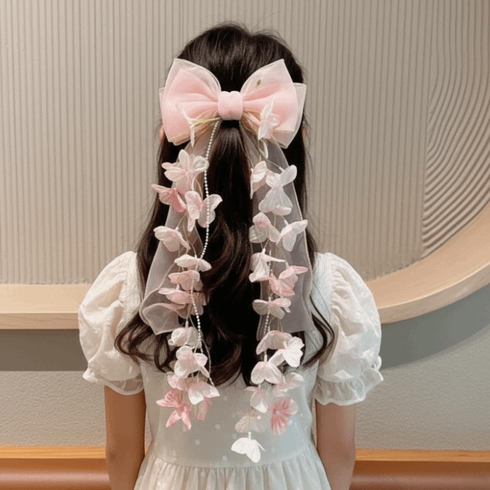 Oversized Jumbo Organza Bowknot Beaded-streamer Tulle Ribbon Streamers Recitals