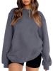 2024 Autumn/Winter Women's Casual Loose Solid Color Round Neck Hoodie
