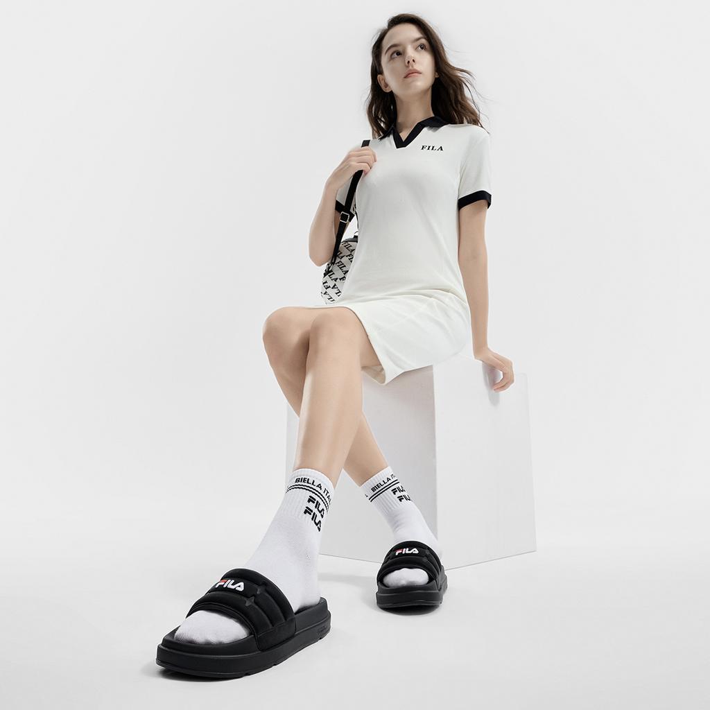 FILA Drifter Fashion Versatile Casual Slide Sandals Women Footwear Deep-Black F12W422502FBK