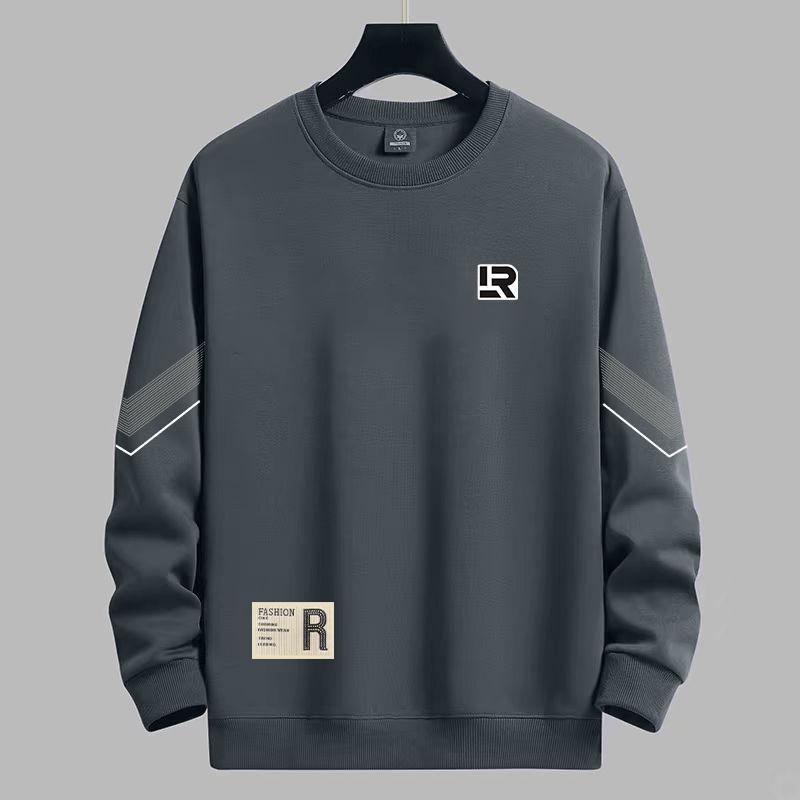 Men's 280g Round Neck Casual Sweatshirt - Loose, Trendy Pullover for Spring & Autumn