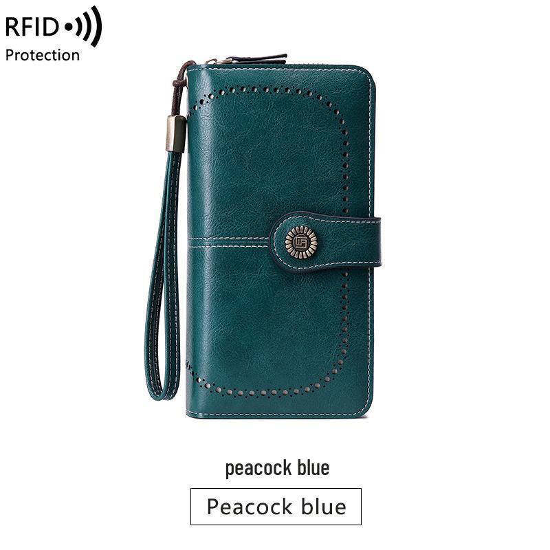 

Women s RFID Anti-Magnetic Leather Wallet, Large Capacity Clutch, New 2023 European & American Style.